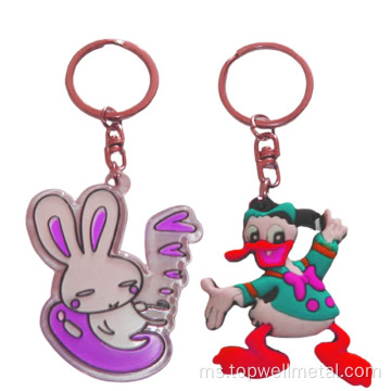 Keychain Pindah Keychain Pelancong Murah 3D PVC Rubber Keychain